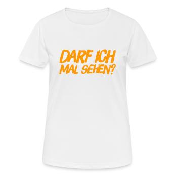 zeigst du es mir? - Frauen T-Shirt atmungsaktiv - Weiß - Vorne - AI Model Female 172 dark (172cm)