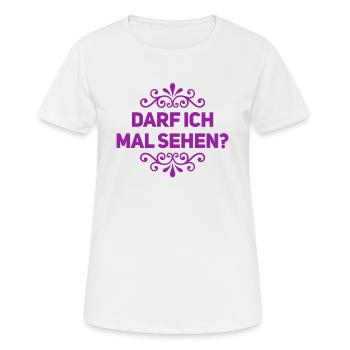 lass sehen - Frauen T-Shirt atmungsaktiv - Weiß - Vorne - AI Model Female 172 dark (172cm)