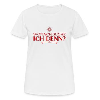 was könnte ich nur suchen? - Frauen T-Shirt atmungsaktiv - Weiß - Vorne - AI Model Female 172 dark (172cm)
