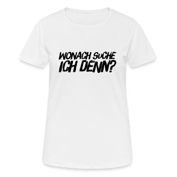 wonach suche ich? - Frauen T-Shirt atmungsaktiv - Weiß - Vorne - AI Model Female 172 dark (172cm)