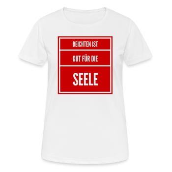 beichten tut mir gut - Frauen T-Shirt atmungsaktiv - Weiß - Vorne - AI Model Female 172 dark (172cm)