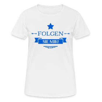 kommen sie mit - Frauen T-Shirt atmungsaktiv - Weiß - Vorne - AI Model Female 172 dark (172cm)