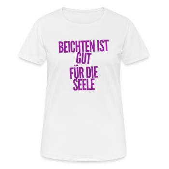 ich liebe die Beichte - Frauen T-Shirt atmungsaktiv - Weiß - Vorne - AI Model Female 172 dark (172cm)