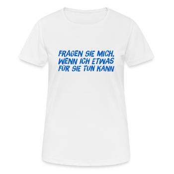 benötigen sie Hilfe? - Frauen T-Shirt atmungsaktiv - Weiß - Vorne - AI Model Female 172 dark (172cm)