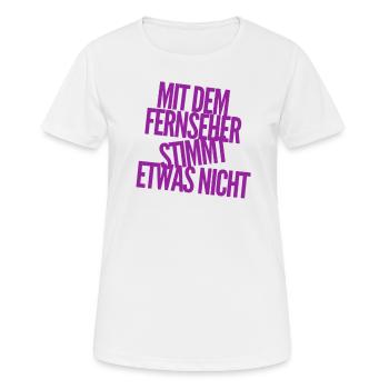 der Fernseher ist defekt - Frauen T-Shirt atmungsaktiv - Weiß - Vorne - AI Model Female 172 dark (172cm)
