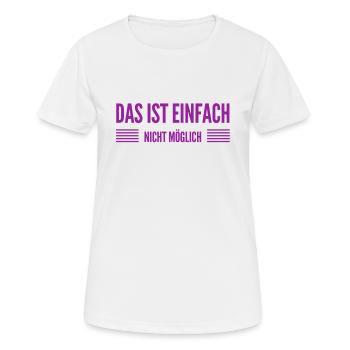 ich kann es nicht fassen - Frauen T-Shirt atmungsaktiv - Weiß - Vorne - AI Model Female 172 dark (172cm)