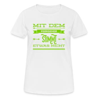 der Fernseher spinnt - Frauen T-Shirt atmungsaktiv - Weiß - Vorne - AI Model Female 172 dark (172cm)