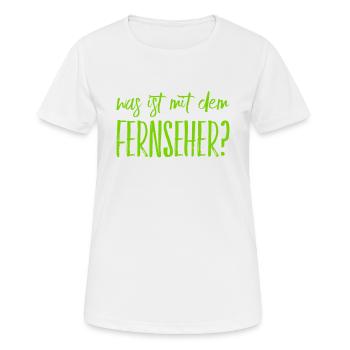der Fernseher ist merkwürdig - Frauen T-Shirt atmungsaktiv - Weiß - Vorne - AI Model Female 172 dark (172cm)