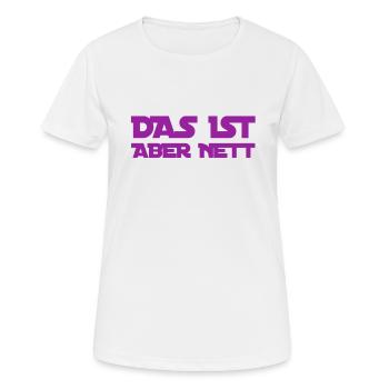 das war sehr nett - Frauen T-Shirt atmungsaktiv - Weiß - Vorne - AI Model Female 172 dark (172cm)