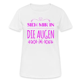 ich steh auf Augenkontakt - Frauen T-Shirt atmungsaktiv - Weiß - Vorne - AI Model Female 172 dark (172cm)