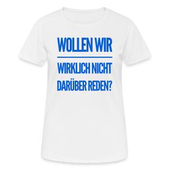 darüber reden - Frauen T-Shirt atmungsaktiv - Weiß - Vorne - AI Model Female 172 dark (172cm)