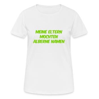 mein Name ist albern - Frauen T-Shirt atmungsaktiv - Weiß - Vorne - AI Model Female 172 dark (172cm)