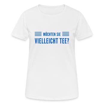 vielleicht einen Tee? - Frauen T-Shirt atmungsaktiv - Weiß - Vorne - AI Model Female 172 dark (172cm)