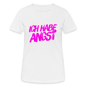 ich spüre Angst - Frauen T-Shirt atmungsaktiv - Weiß - Vorne - AI Model Female 172 dark (172cm)