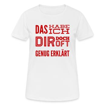keine Lust mehr - Frauen T-Shirt atmungsaktiv - Weiß - Vorne - AI Model Female 172 dark (172cm)