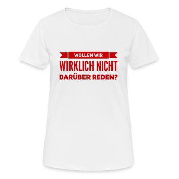 sprechen wir miteinander - Frauen T-Shirt atmungsaktiv - Weiß - Vorne - AI Model Female 172 dark (172cm)