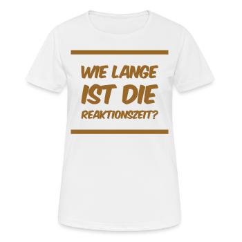 wie schnell wird reagiert? - Frauen T-Shirt atmungsaktiv - Weiß - Vorne - AI Model Female 172 dark (172cm)