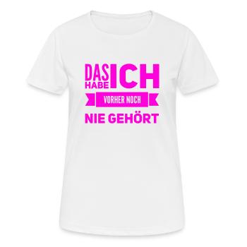das verstehe ich nicht - Frauen T-Shirt atmungsaktiv - Weiß - Vorne - AI Model Female 172 dark (172cm)