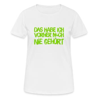 das ist mir neu - Frauen T-Shirt atmungsaktiv - Weiß - Vorne - AI Model Female 172 dark (172cm)