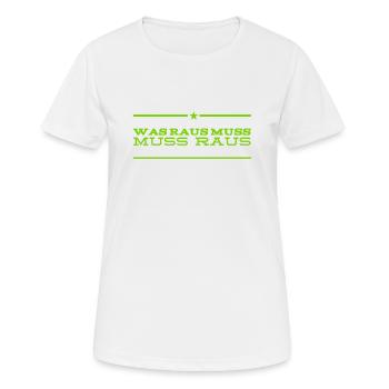 es will jetzt raus - Frauen T-Shirt atmungsaktiv - Weiß - Vorne - AI Model Female 172 dark (172cm)