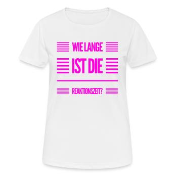 wie schnell geht es? - Frauen T-Shirt atmungsaktiv - Weiß - Vorne - AI Model Female 172 dark (172cm)