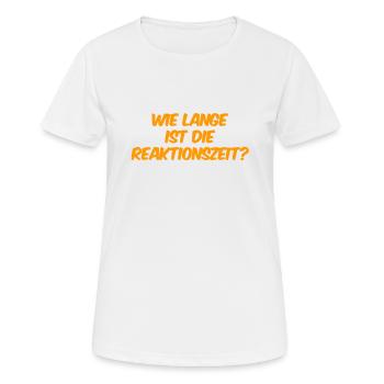 wie schnell reagierst du? - Frauen T-Shirt atmungsaktiv - Weiß - Vorne - AI Model Female 172 dark (172cm)