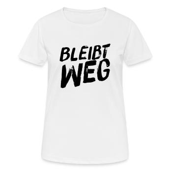 bitte Abstand halten - Frauen T-Shirt atmungsaktiv - Weiß - Vorne - AI Model Female 172 dark (172cm)