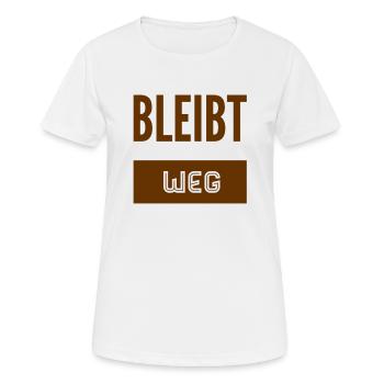 bitte halten sie Abstand - Frauen T-Shirt atmungsaktiv - Weiß - Vorne - AI Model Female 172 dark (172cm)
