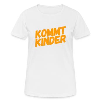 kommt Kinder - Frauen T-Shirt atmungsaktiv - Weiß - Vorne - AI Model Female 172 dark (172cm)