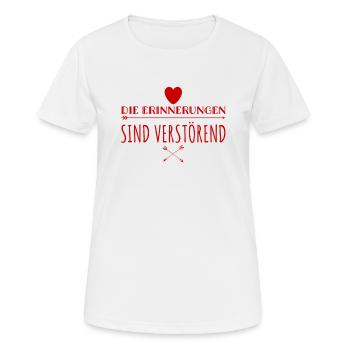 auf die Erinnerungen kann ich verzichten - Frauen T-Shirt atmungsaktiv - Weiß - Vorne - AI Model Female 172 dark (172cm)