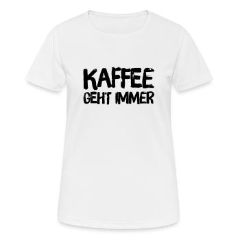 ich stehe auf Kaffee - Frauen T-Shirt atmungsaktiv - Weiß - Vorne - AI Model Female 172 dark (172cm)