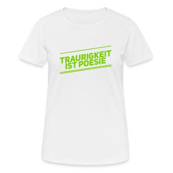 ich mag Trauer - Frauen T-Shirt atmungsaktiv - Weiß - Vorne - AI Model Female 172 dark (172cm)