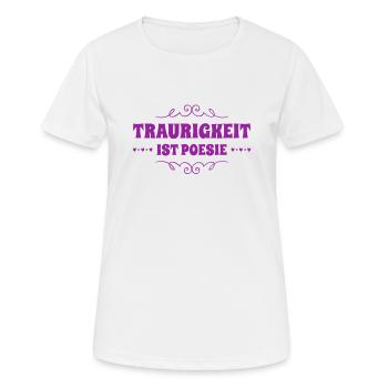 ich liebe Trauer - Frauen T-Shirt atmungsaktiv - Weiß - Vorne - AI Model Female 172 dark (172cm)