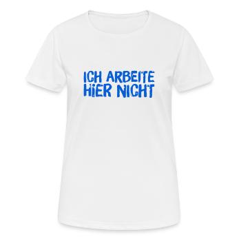 wo arbeite ich? - Frauen T-Shirt atmungsaktiv - Weiß - Vorne - AI Model Female 172 dark (172cm)