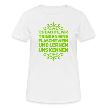 lernen wir uns kennen! - Frauen T-Shirt atmungsaktiv - Weiß - Vorne - AI Model Female 172 dark (172cm)