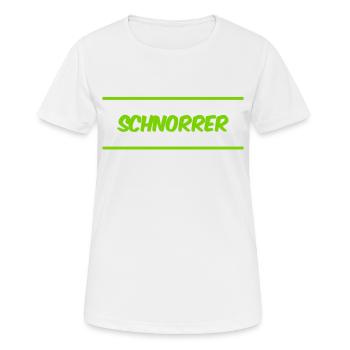 so sieht ein Schnorrer aus - Frauen T-Shirt atmungsaktiv - Weiß - Vorne - AI Model Female 172 dark (172cm)