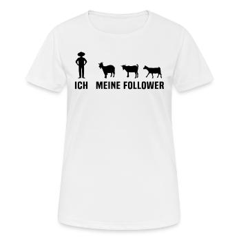 Ich und meine follower ziege ziegen - Frauen T-Shirt atmungsaktiv - Weiß - Vorne - AI Model Female 172 dark (172cm)