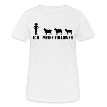 ich meine follower schafe - Frauen T-Shirt atmungsaktiv - Weiß - Vorne - AI Model Female 172 dark (172cm)