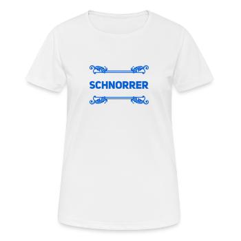 schnorren geht immer - Frauen T-Shirt atmungsaktiv - Weiß - Vorne - AI Model Female 172 dark (172cm)