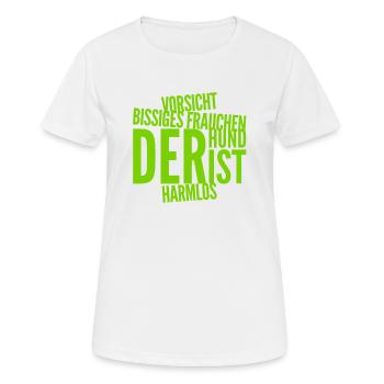 bissiges Frauchen - Frauen T-Shirt atmungsaktiv - Weiß - Vorne - AI Model Female 172 dark (172cm)