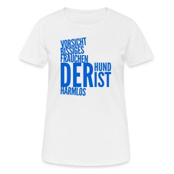 Vorsicht, bissiges Frauchen - Frauen T-Shirt atmungsaktiv - Weiß - Vorne - AI Model Female 172 dark (172cm)