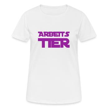 vor dir steht ein Arbeitstier - Frauen T-Shirt atmungsaktiv - Weiß - Vorne - AI Model Female 172 dark (172cm)