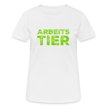 so sieht ein Arbeitstier aus - Frauen T-Shirt atmungsaktiv - Weiß - Vorne - AI Model Female 172 dark (172cm)
