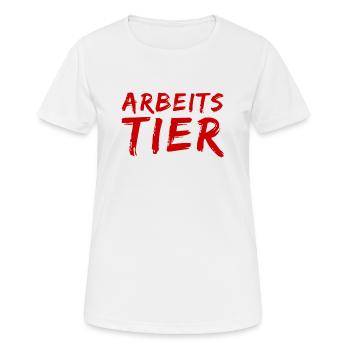 ich arbeite viel - Frauen T-Shirt atmungsaktiv - Weiß - Vorne - AI Model Female 172 dark (172cm)