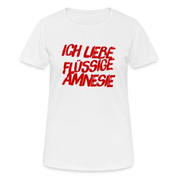 ich mag das Vergessen - Frauen T-Shirt atmungsaktiv - Weiß - Vorne - AI Model Female 172 dark (172cm)