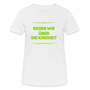 über die Kindheit - Frauen T-Shirt atmungsaktiv - Weiß - Vorne - AI Model Female 172 dark (172cm)