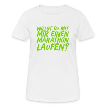 Lust auf einen Marathon? - Frauen T-Shirt atmungsaktiv - Weiß - Vorne - AI Model Female 172 dark (172cm)