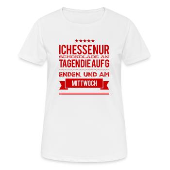Schokolade ist wunderbar - Frauen T-Shirt atmungsaktiv - Weiß - Vorne - AI Model Female 172 dark (172cm)
