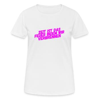 die Tragik der Vergänglichkeit - Frauen T-Shirt atmungsaktiv - Weiß - Vorne - AI Model Female 172 dark (172cm)