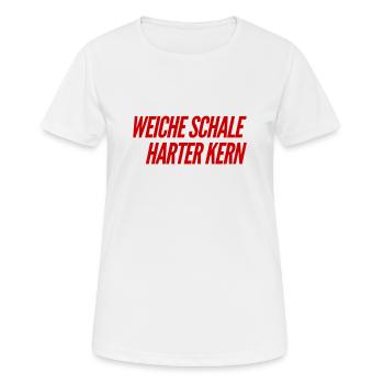 meine Schale ist weich - Frauen T-Shirt atmungsaktiv - Weiß - Vorne - AI Model Female 172 dark (172cm)